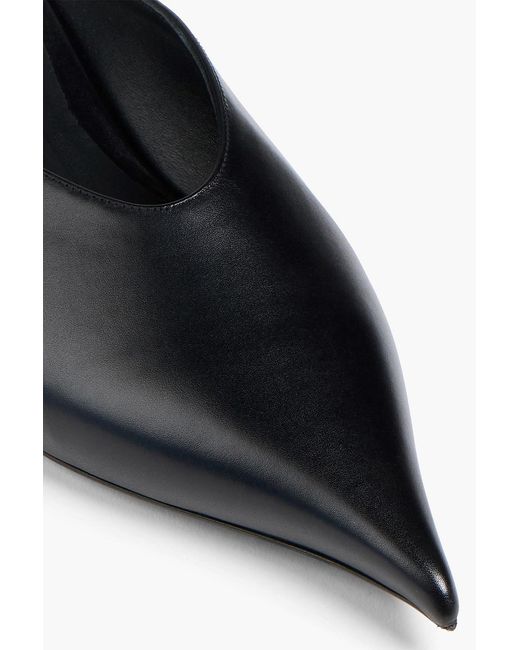 Mugler Black Leather Mules