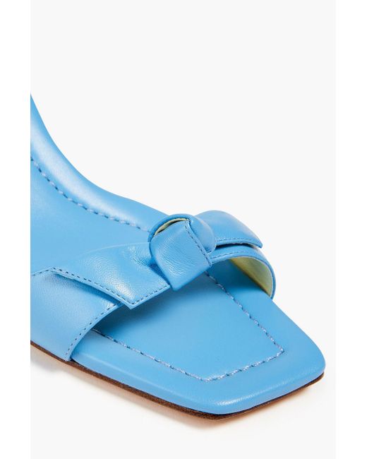 Alexandre Birman Blue Clarita Knotted Leather Sandals
