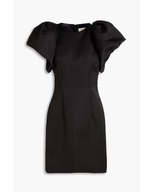 LEO LIN Black Dayna Satin Mini Dress