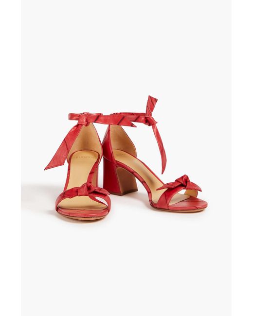 Alexandre Birman Red Clarita Bow-detailed Faux Leather Sandals