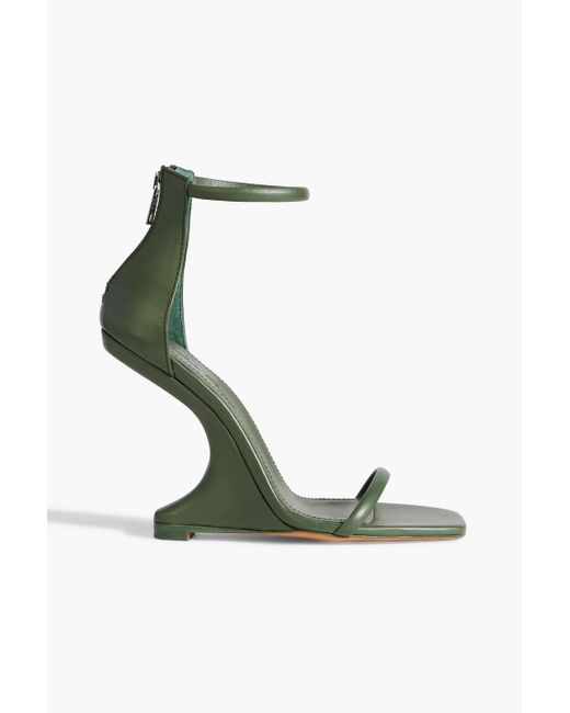 Rick Owens Green Cantilever 11 Leather Sandals