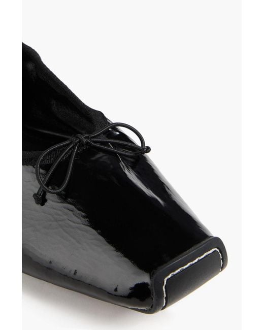 Tory Burch Black Ballerinas aus lackleder und samt