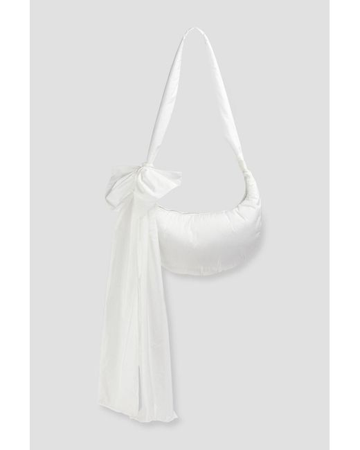 Red(v) White Bow-embellished Taffeta Shoulder Bag