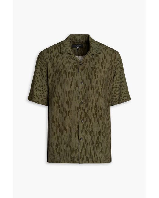 Rag & Bone Green Avery Printed Mousseline Shirt for men