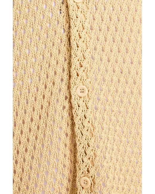 Sandro Natural Crocheted Cotton Shirt for men