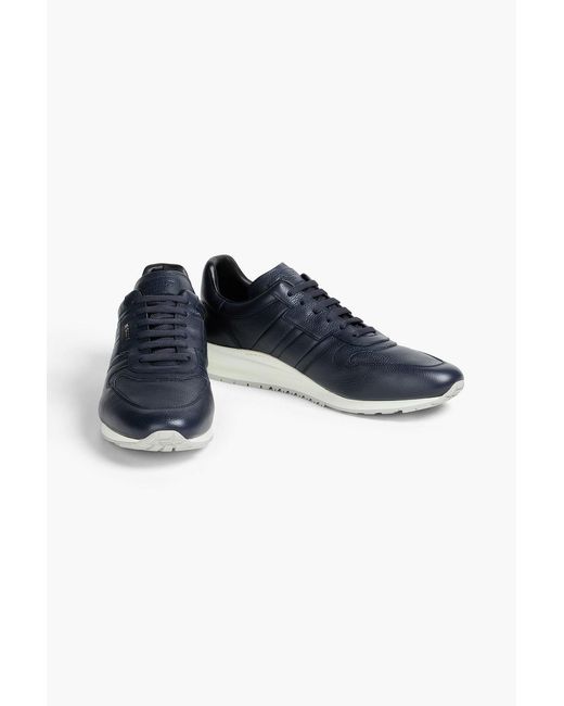 Bally Blue Asler Pebbled-Leather Sneakers for men