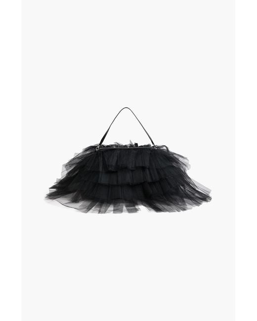 Simone Rocha Black Frilly Tutu Ruffled Tulle Tote