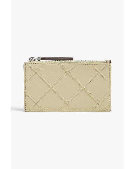 Tory Burch Natural Fleming Quilted Leather Cardholder