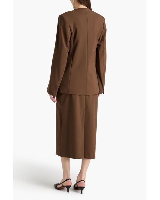 Loulou de Saison Brown Nodo Wool-blend Twill Blazer