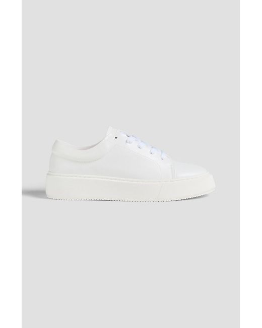 Ganni White Glossed Sneakers