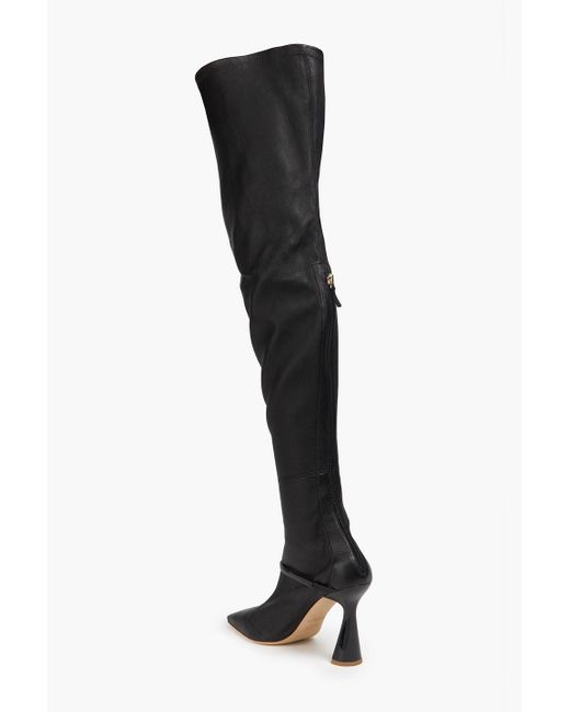 Malone Souliers Black Leather Thigh Boots