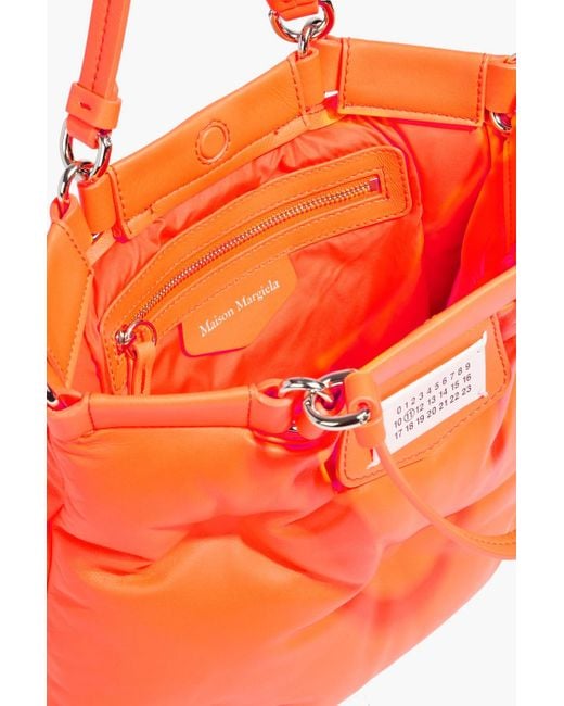Maison Margiela Orange Glam Slam Neon Padded Leather Tote