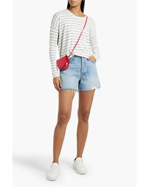 Rag & Bone White Striped Knitted Top