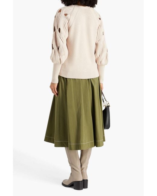 Jonathan Simkhai Natural Cable-Knit Cotton And Wool-Blend Cardigan