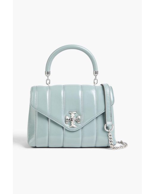 Tory Burch Blue Kira Quilted Leather Tote