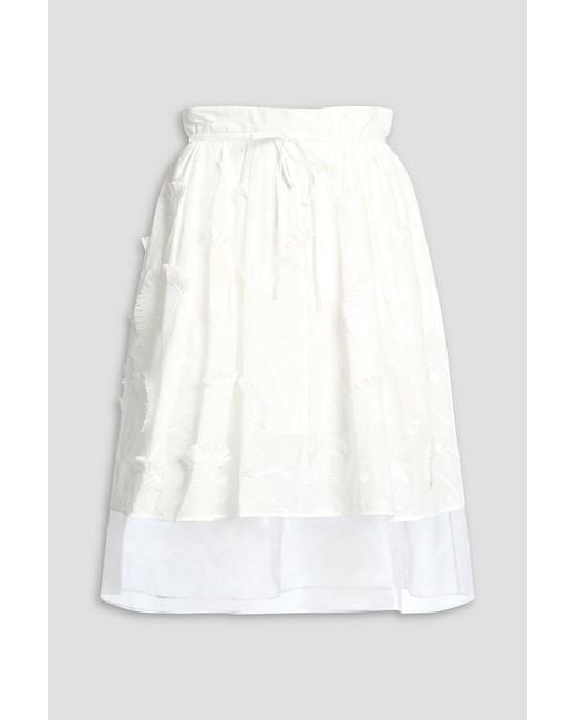 3.1 Phillip Lim White Fil Coupé Cotton-Organza Skirt