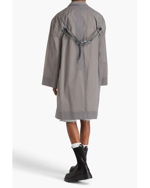 Rick Owens Gray Double-breasted Ripstop Coat for men