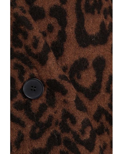 IRO Brown Tel aus filz aus einer woll-alpakamischung mit leopardenprint