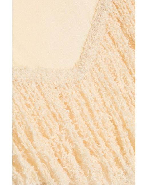 Rabanne White Minirock aus stretch-jersey mit fransen