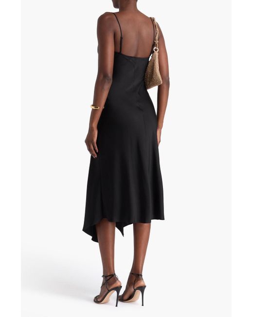 Jonathan Simkhai Black Nellie Satin-Crepe Midi Dress