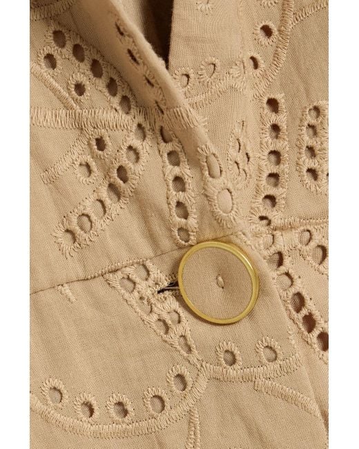 Farm Rio Natural Trenchcoat aus baumwolle mit lochstickerei