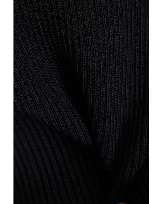 retroféte Black Sinclair Cutout Ribbed-knit Maxi Dress
