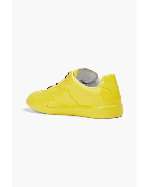 Maison Margiela Yellow Replica Faux Patent-leather Sneakers for men