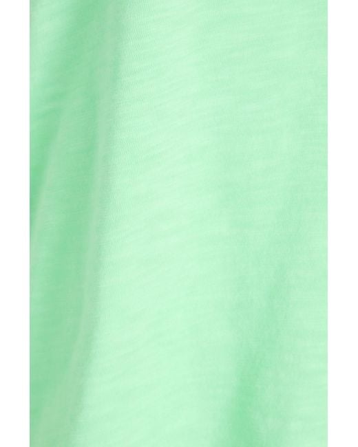 Veronica Beard Green Pleated slub pima cotton-jersey top