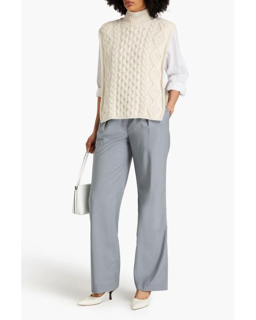 Loulou de Saison Natural Cable-knit Wool And Cashmere-blend Dickey