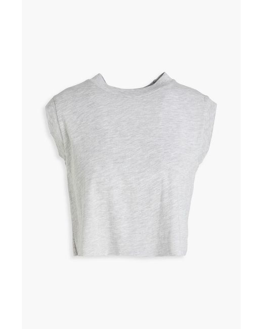 ÉTERNE White Cropped Cotton And Modal-Blend Jersey Top