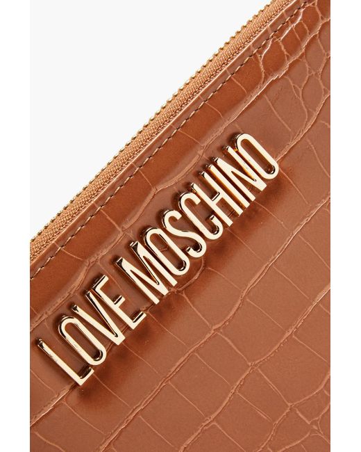 Love Moschino White Faux Croc-effect Leather Wallet