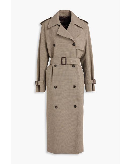Totême  Natural Houndstooth Tweed Trench Coat