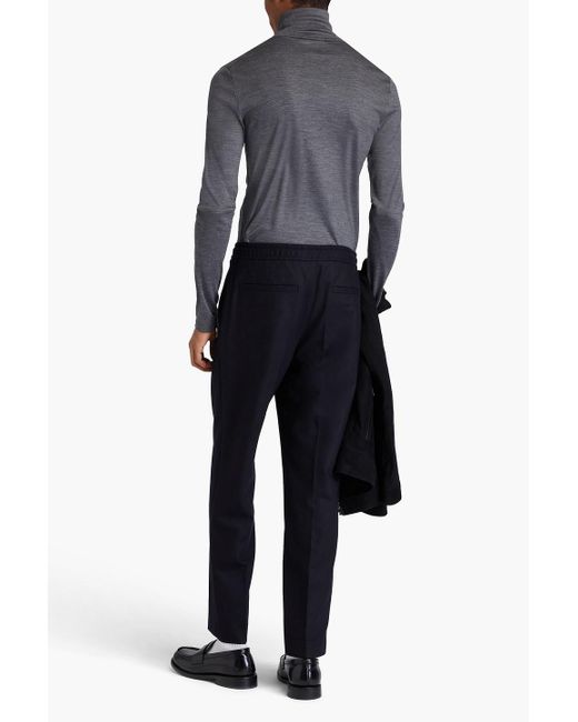 FRAME Black Wool-blend Drawstring Pants for men
