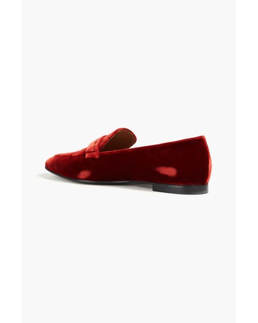 Emporio Armani Red Velvet Loafers