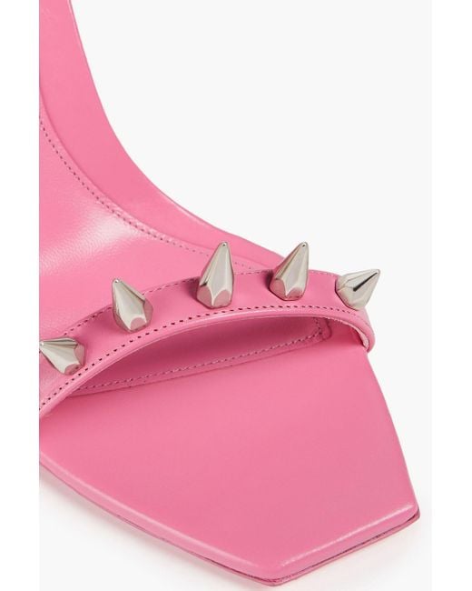Alexander McQueen Pink Spiked Leather Sandals