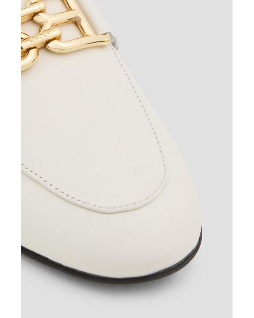 Bally Natural Bekla Embellished Leather Collapsible-Heel Loafers