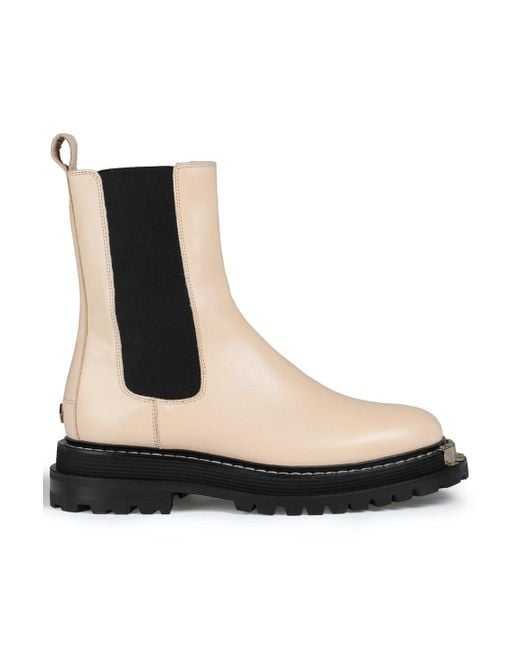 Sandro White Liam Leather Chelsea Boots