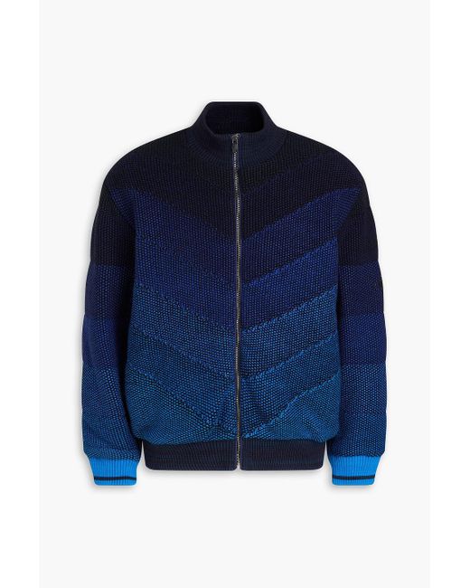 Missoni Blue Quilted Dégradé Bouclé-knit Bomber Jacket for men