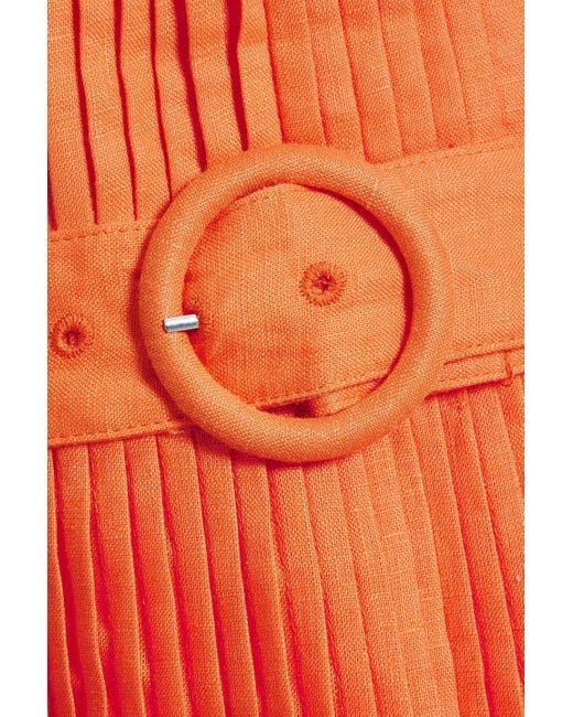 Nicholas Orange Mireille maxikleid aus leinen mit gürtel