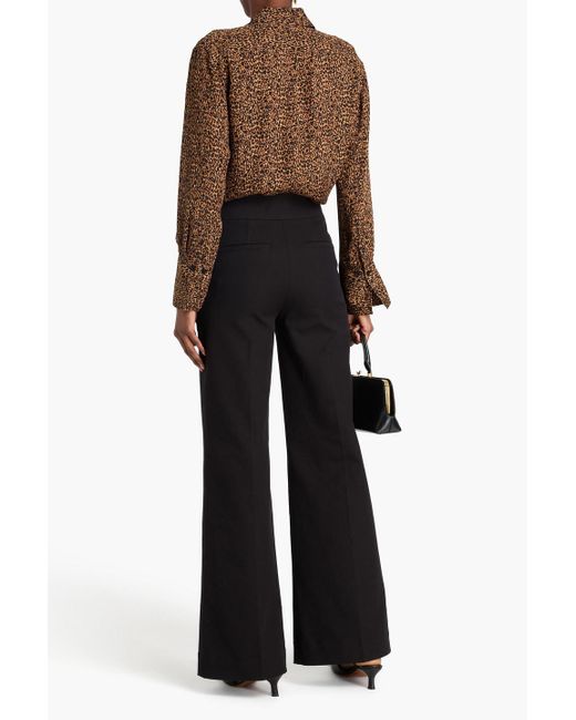 FRAME Brown The Standard Leopard-print Silk Crepe De Chine Shirt