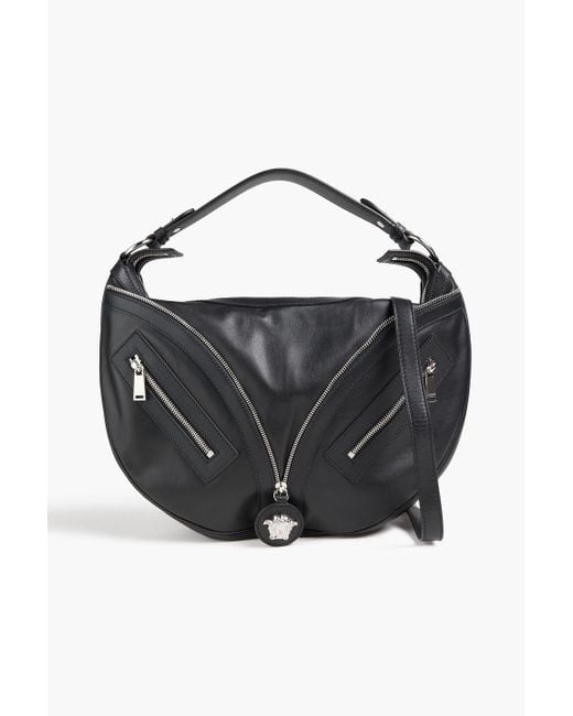 Versace Black Schultertasche "repeat" aus leder