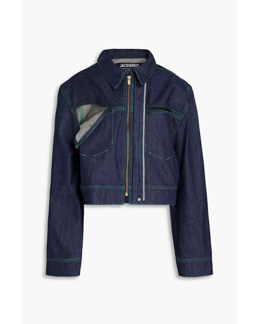 Jacquemus Blue Jeansjacke mit cut-outs