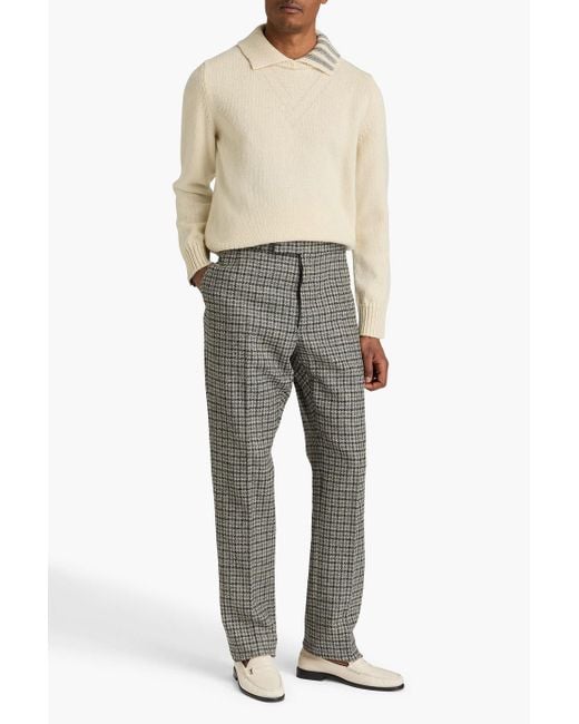 Thom Browne Hose aus woll-tweed mit hahnentrittmuster in Gray für Herren