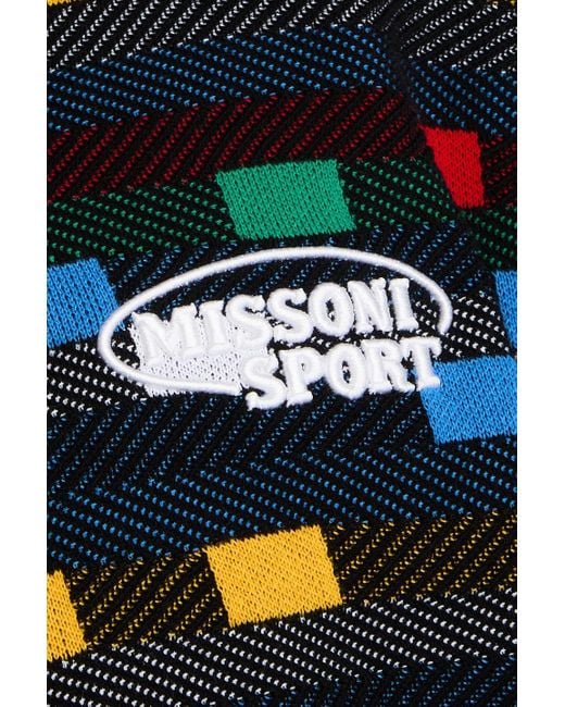 Missoni Black Jacquard-knit Cotton Polo Shirt for men