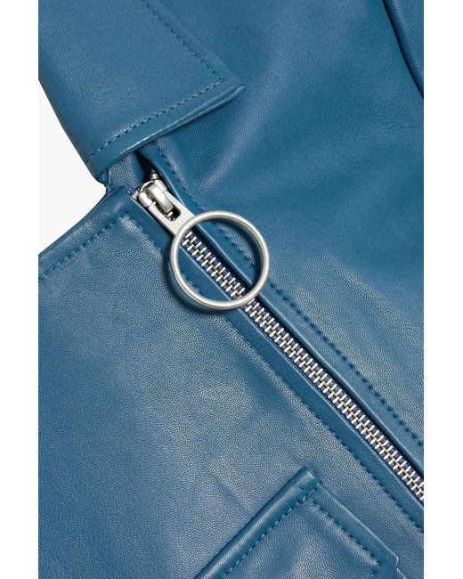 Muubaa Blue Leather Jacket