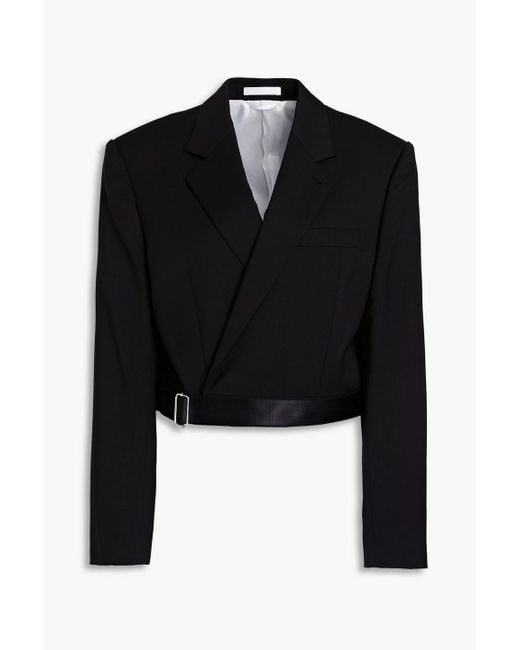 Helmut Lang Black Cropped Wool Blazer
