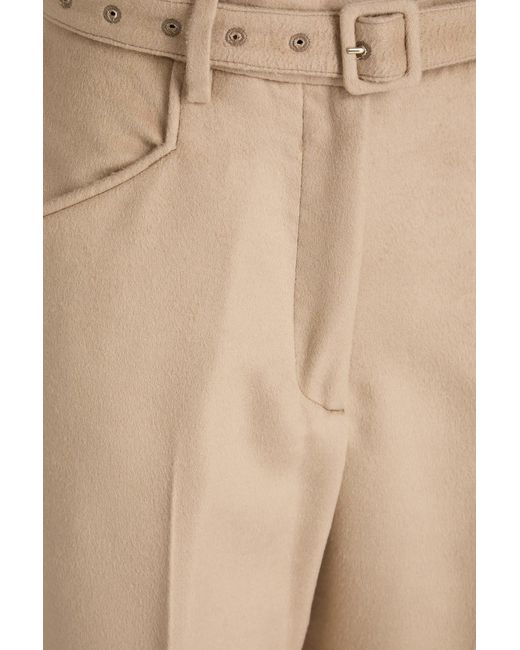 Gabriela Hearst Natural Silk-felt Wide-leg Pants