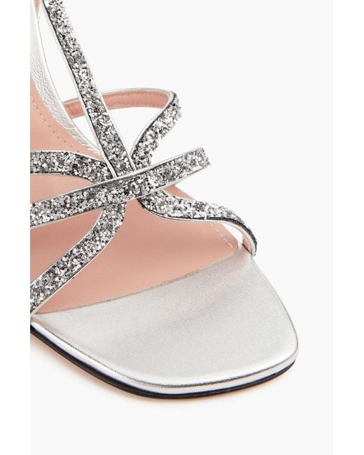 Zimmermann White Glittered Leather Sandals