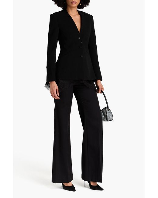 Jonathan Simkhai Black Allie Lace-trimmed Cady Blazer