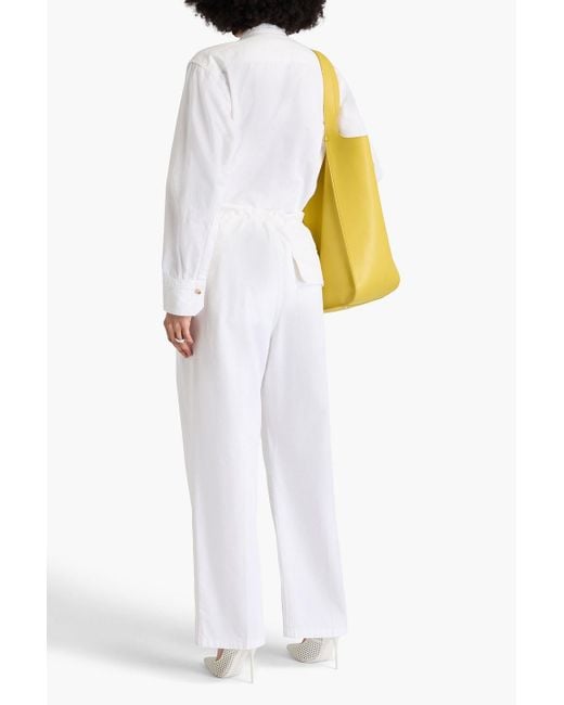 Victoria Beckham White Cotton Straight-Leg Pants
